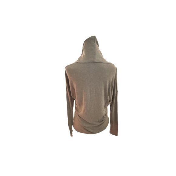 Lauren Ralph Lauren Ecru Gray Taupe Cowl Neck Modal Sweater M - Picture 4 of 6